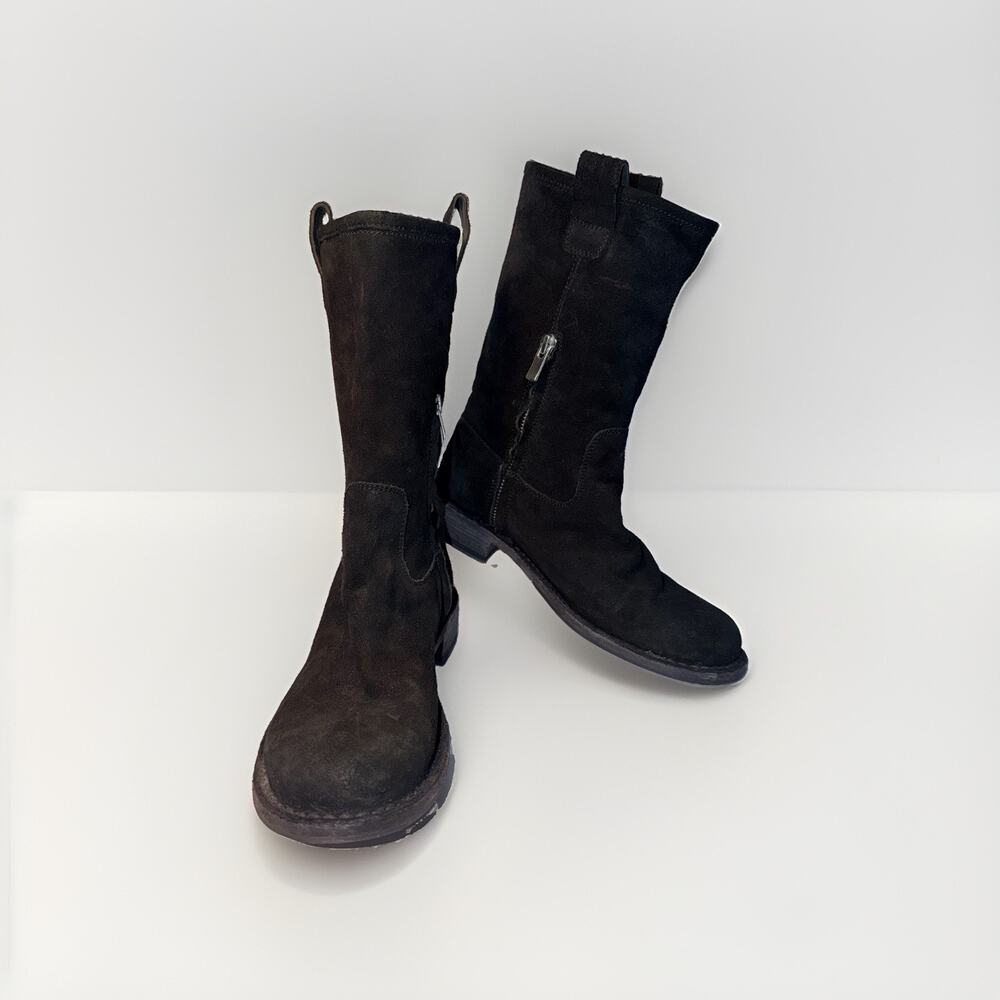 Officine Creative Legrand 206 Black Leather Zipped Boots Women's Size 35